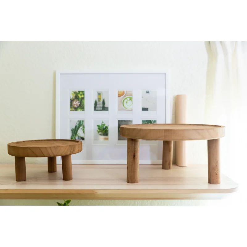 Footed Wood 2 Piece Plant Stand Set | Wayfair North America