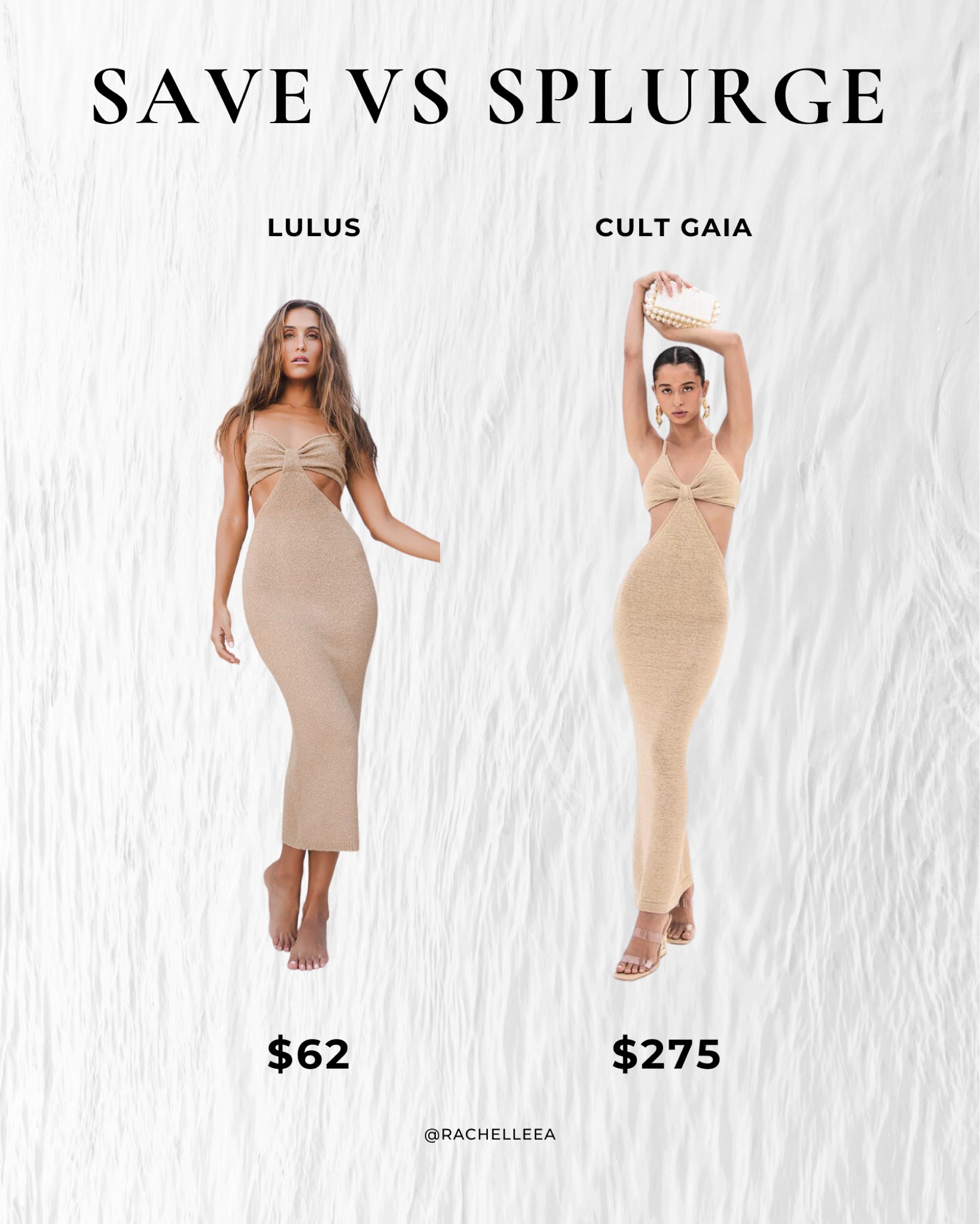 Save vs splurge! Cult Gaia and Lulus! Save money, same look! 

#LTKFind #LTKstyletip #LTKunder100