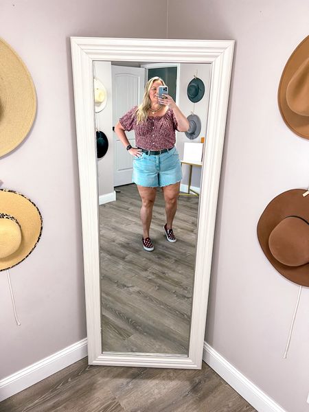 Embracing the western flair in these perfect-length jean shorts and a cute floral blouse! 🌼✨ Paired with comfy slip-in sneakers for a look that's effortlessly stylish and perfect for any summer adventure. Feeling fabulous and ready to take on the day! 🌸👖👟 #PlusSizeFashion #WesternStyle #FloralBlouse #SummerOutfit #CurvyStyle #OOTD #CasualChic #FashionInspo

PlusSizeStyle  
WesternVibes  
FloralFashion  
SummerLook  
CurvyAndConfident  
JeanShorts  
CasualOutfit  
SlipOnSneakers  
FashionInspiration  
CurvyFashion

#LTKShoeCrush #LTKPlusSize #LTKSeasonal