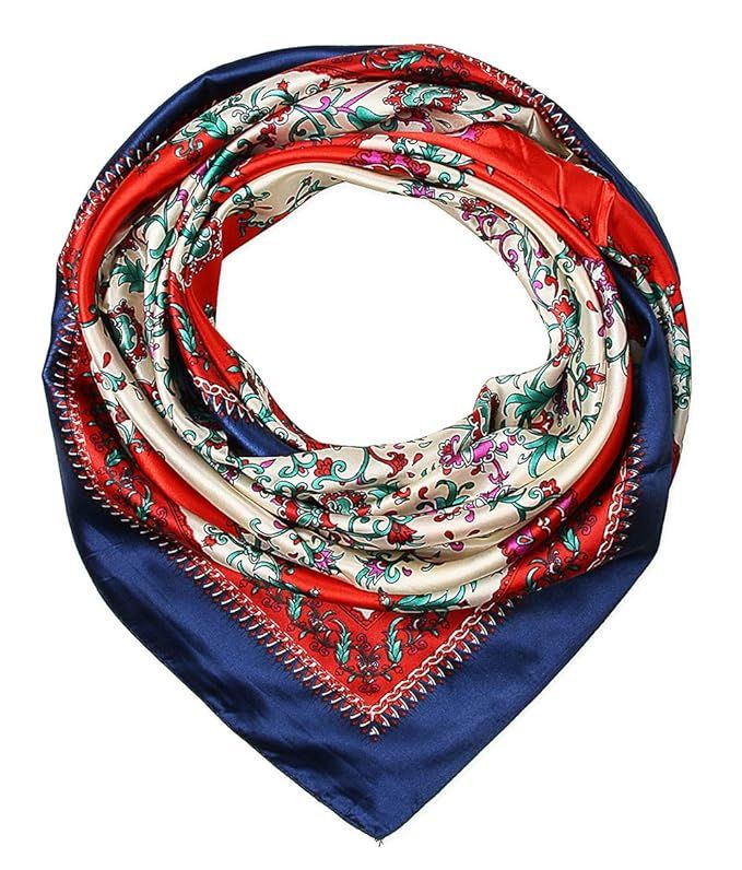 corciova 35" Large Women's Satin Square Silk Feeling Hair Scarf Wrap Headscarf | Amazon (US)