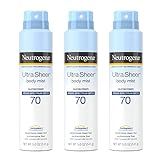 Amazon.com: Neutrogena Ultra Sheer Body Mist SPF 70 Sunscreen Spray, Broad Spectrum UVA/UVB Prote... | Amazon (US)
