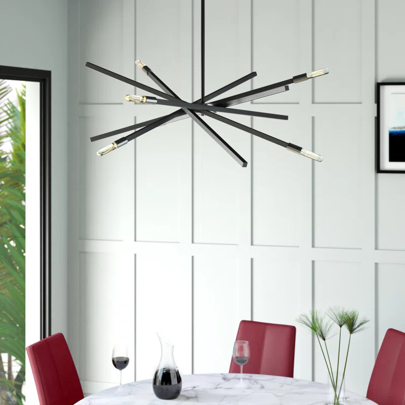 Archer 6 - Light Dimmable Sputnik Modern Linear Chandelier | Wayfair North America