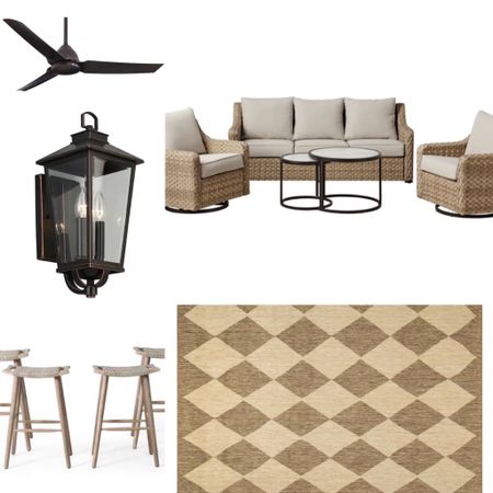 Outdoor patio furniture 
Rattan patio set
Couch 
Chairs
Coffee tables
Outdoor ceiling fan
Bronze wall light sconces
Affordable 
Diamond pattern
Outdoor rug
Walmart finds
Counter height outdoor stool
Patio refresh
Patio and pool 

#LTKSeasonal #LTKhome #LTKFind