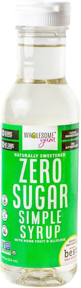 Wholesome Yum Keto Simple Syrup - Skinny Sugar Free Simple Syrup With Monk Fruit & Liquid Allulos... | Amazon (US)