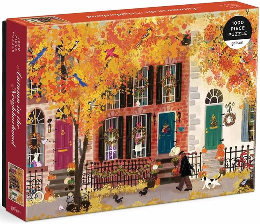 Autumn in The Neighborhood 1000 Piece Puzzle from Galison - 27" x 20" Beautifully Illustrated Puz... | Amazon (US)
