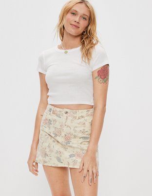 AE Super High-Waisted Floral Mini Skirt | American Eagle Outfitters (US & CA)