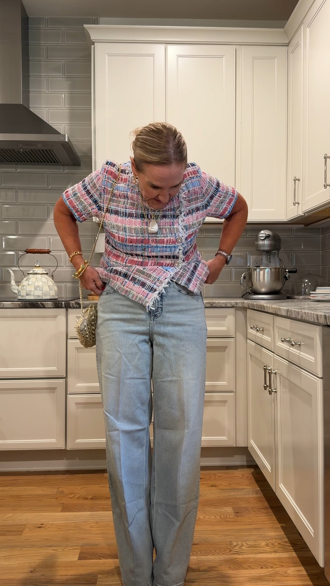This outfit is such a great choice for dinner, date night, or any occasion when you want to look polished without sacrificing comfort. The colorful tweed top paired with relaxed wide-leg jeans creates an effortless look you’ll wear all season.

💡 LTK MADE EASY
❤️ Heart = Support my posts!
🔖 Save = Get sale & restock alerts
📋 Lists = Keep favorites organized
📲 Share = Send lists and products to a friend. Hello, Christmas List!
💬 Comment = Ask me anything about what I’m wearing. :-)

#LTKootd #LTKSeasonal #LTKOver40