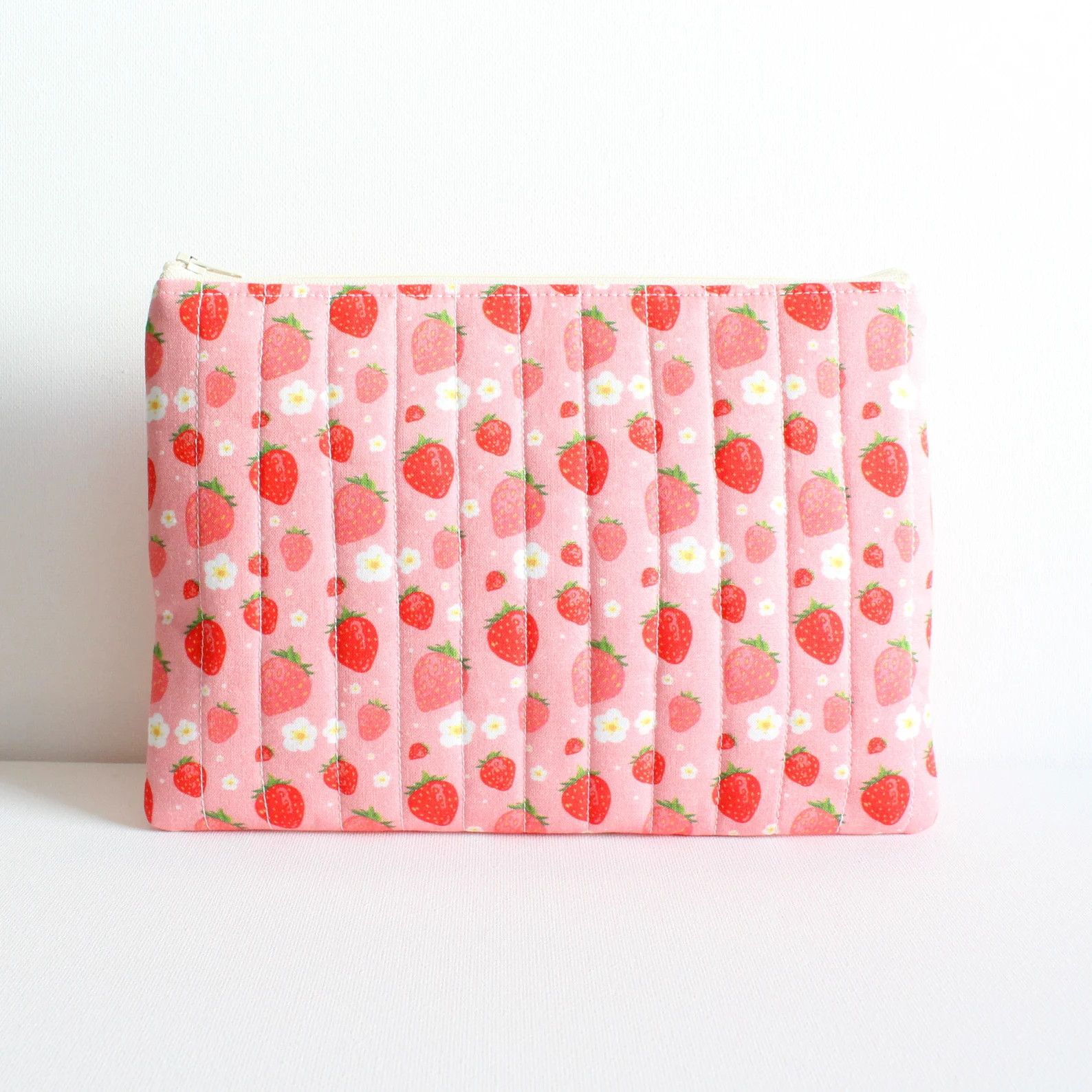 Strawberry Zipper Travel Pouch for Women and Teens, Cosmetic Case or Makeup Bag - Etsy | Etsy (US)