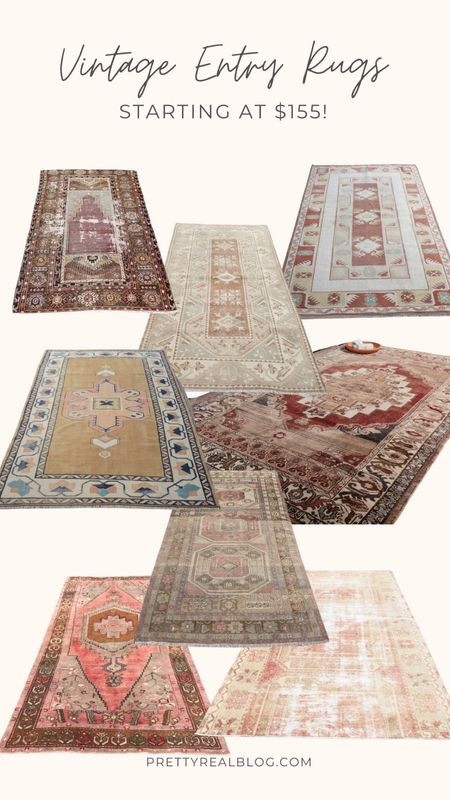 Gorgeous muted pastel vintage rugs and moody vintage rugs perfect for an entry. Authentic vintage rugs. Starting at $155!

#LTKhome