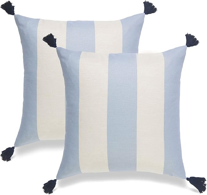 Hofdeco Beach Coastal Indoor Outdoor Pillow Cover ONLY, Water Resistant for Patio Lounge Sofa, Sk... | Amazon (US)