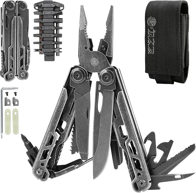 25-in-1 Multitool，Pliers with VG10 Steel & 14 Screwdriver Bits, Stainless Steel Multi Tool for ... | Amazon (US)