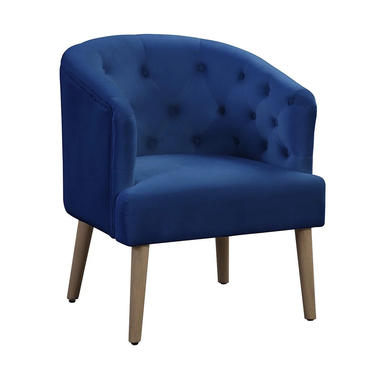 Better Homes & Gardens Barrel Accent Chair, Cobalt Blue Velvet | Walmart (US)