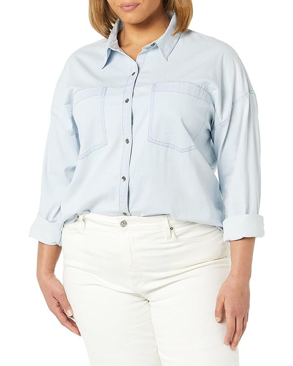 Amazon Essentials Women's Denim Oversize Two-Pocket Tunic Shirt (Previously Goodthreads) | Amazon (US)