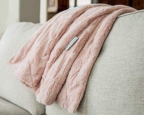 Minky Couture Premium Solid Color Blanket - Soft, Warm, Cozy, Comfortable, (Adult, Sorbet Blush) | Amazon (US)