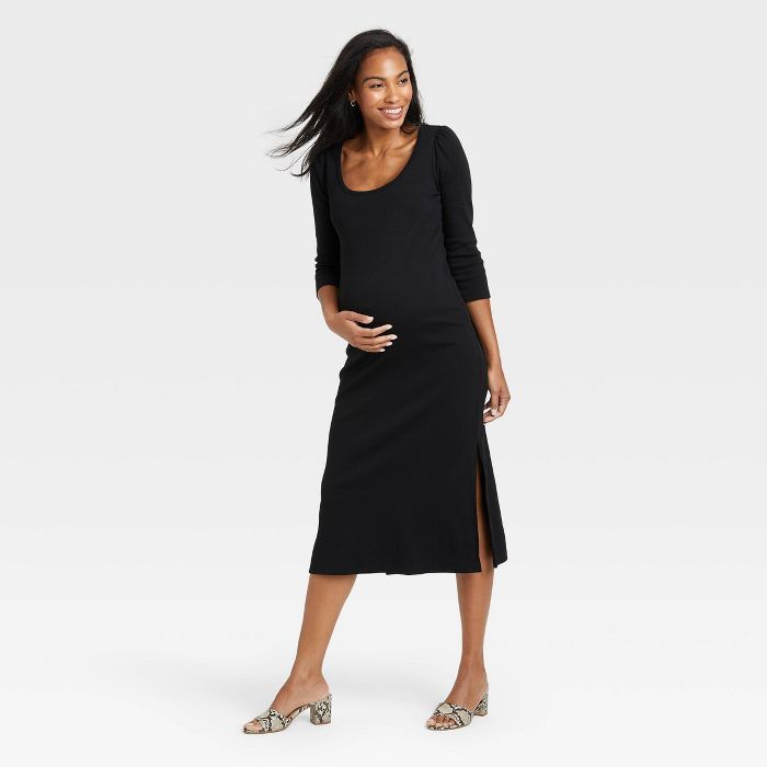 The Nines by HATCH™ 3/4 Sleeve Ribbed Jersey Maternity Dress | Target