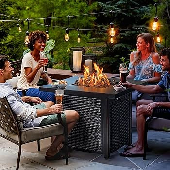 Ciays 28 Inch Propane Fire Pit CSA-Listed Outdoor Fire Pit Table, 50,000 BTU Steel Gas Fire Pit w... | Amazon (US)