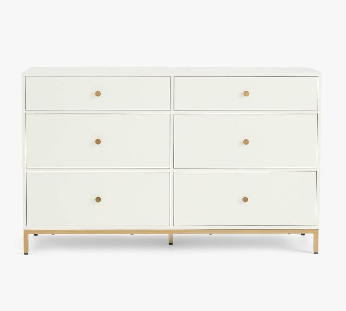 Delaney 6-Drawer Wide Dresser, White | Pottery Barn (US)