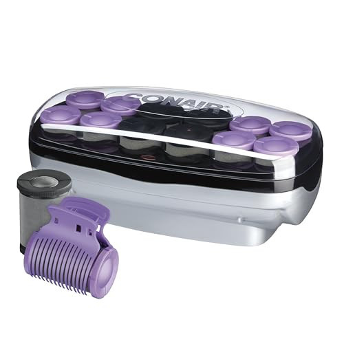 Conair Hot Rollers for Long, Medium & Short Hair, 12 Ceramic Flocked 1½-Inch and 1¾-Inch Heated Hair Rollers with Clips, Hot Curlers for Women, Volume & Curls, Amazon Exclusive | Amazon (US)