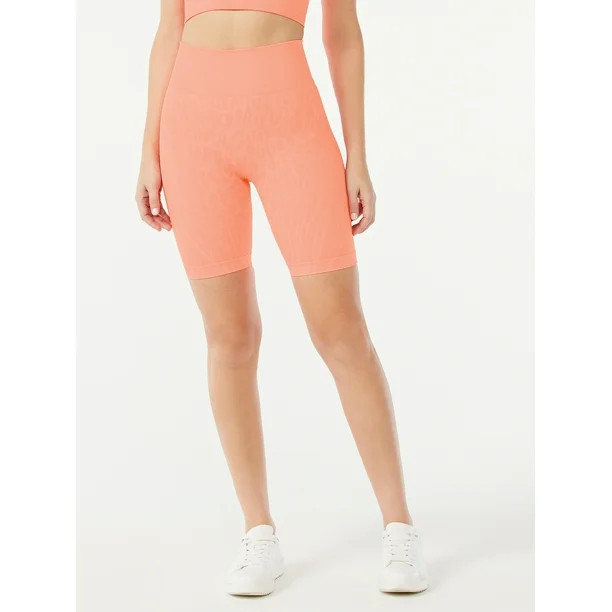 Sofia Active by Sofia Vergara Women's Seamless High Waisted Animal Print Bike Shorts - Walmart.co... | Walmart (US)