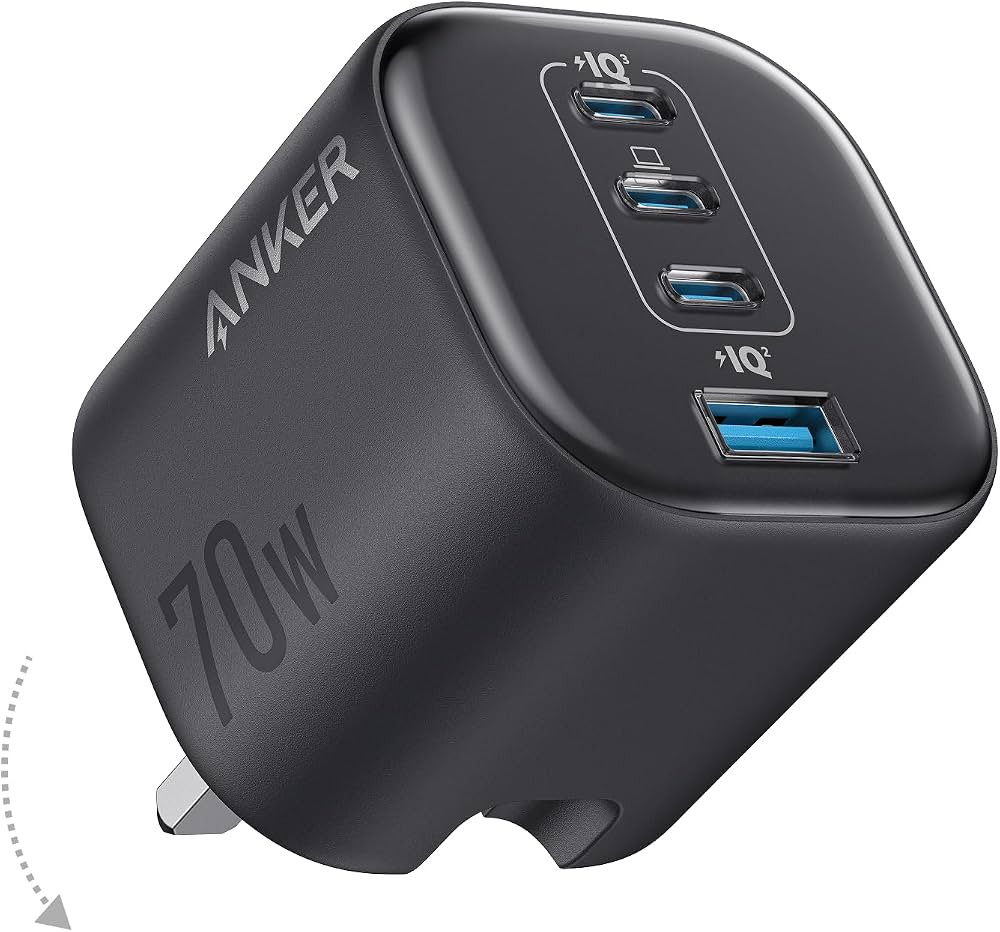 Anker Zolo 70W Fast usb c Charger, 4-Port Folable Laptop Adapter Plug | Amazon (UK)