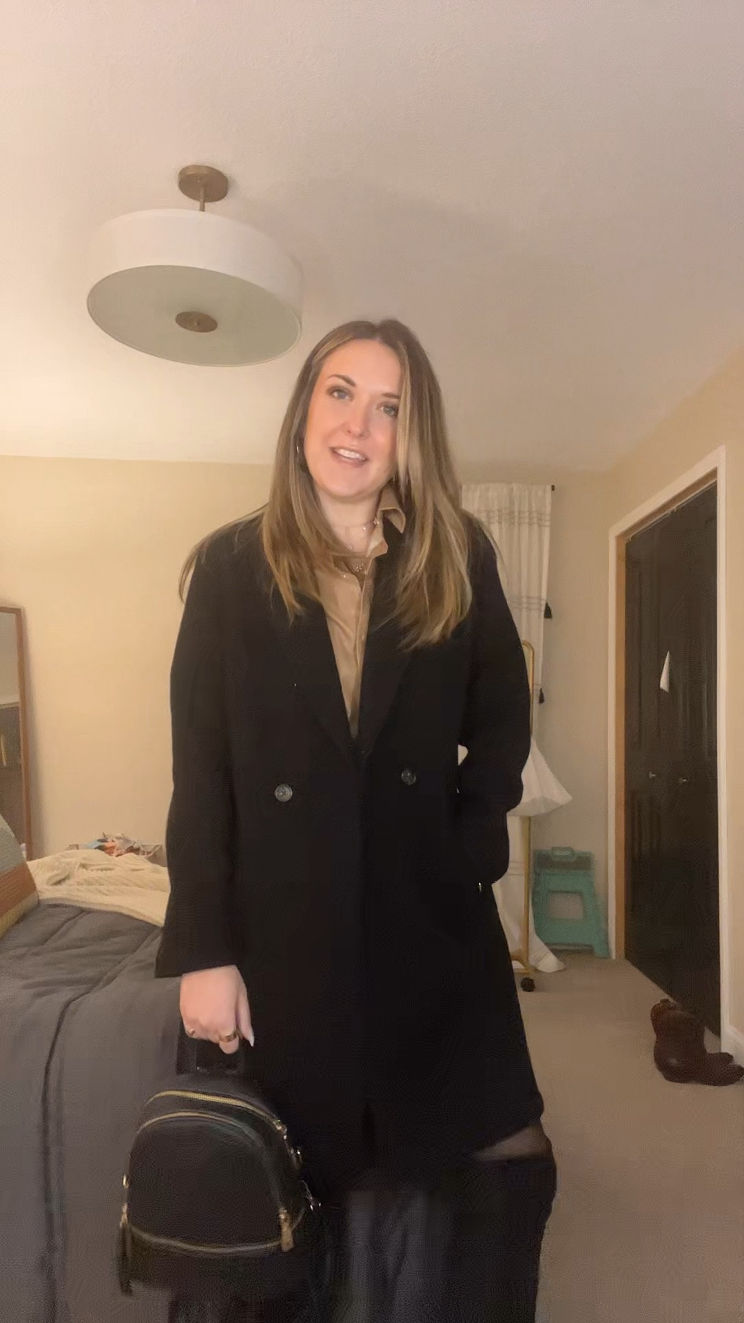 Faux leather dress outfit .

#LTKstyletip