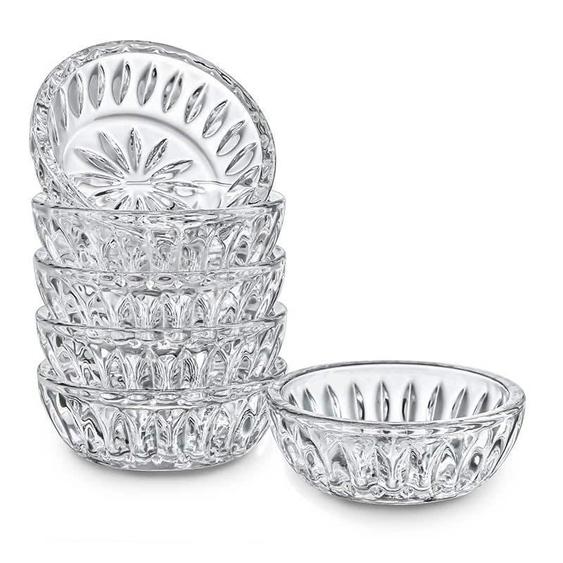 kanpura 2 Oz Set of 6 Clear Glass Dipping Bowls Set, Crystal Condiment Dishes Serving Bowls Buffe... | Amazon (US)