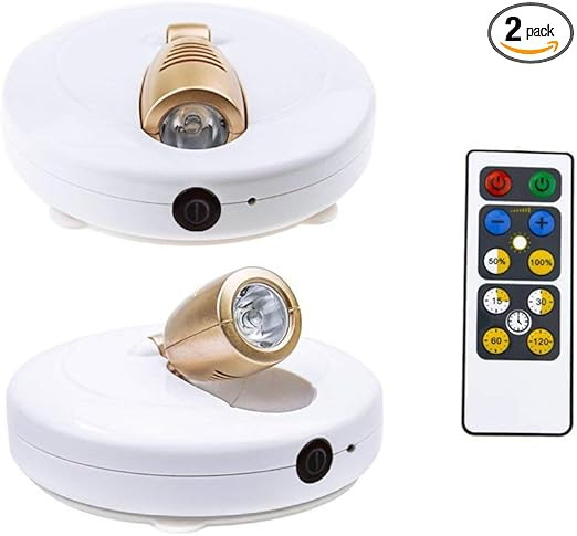HONWELL LED Spotlight Wireless Accent Lights 2 Pack Battery Powered Warm White Puck Lights with R... | Amazon (US)