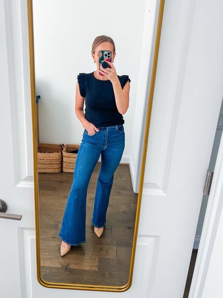 These flare jeans are perfect. So flattering and easy to dress up or down. I’ve worn them with sneakers. Wearing a size 26 short. I wish I had the Curve Love!

#LTKSeasonal#LTKsalealert#LTKstyletip