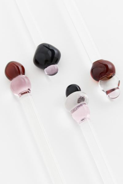 4-pack Glass Cocktail Stirrers - Clear glass - Home All | H&M US | H&M (US + CA)
