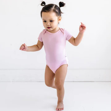 Blush Pink Short Sleeve Bodysuit | Little Sleepies