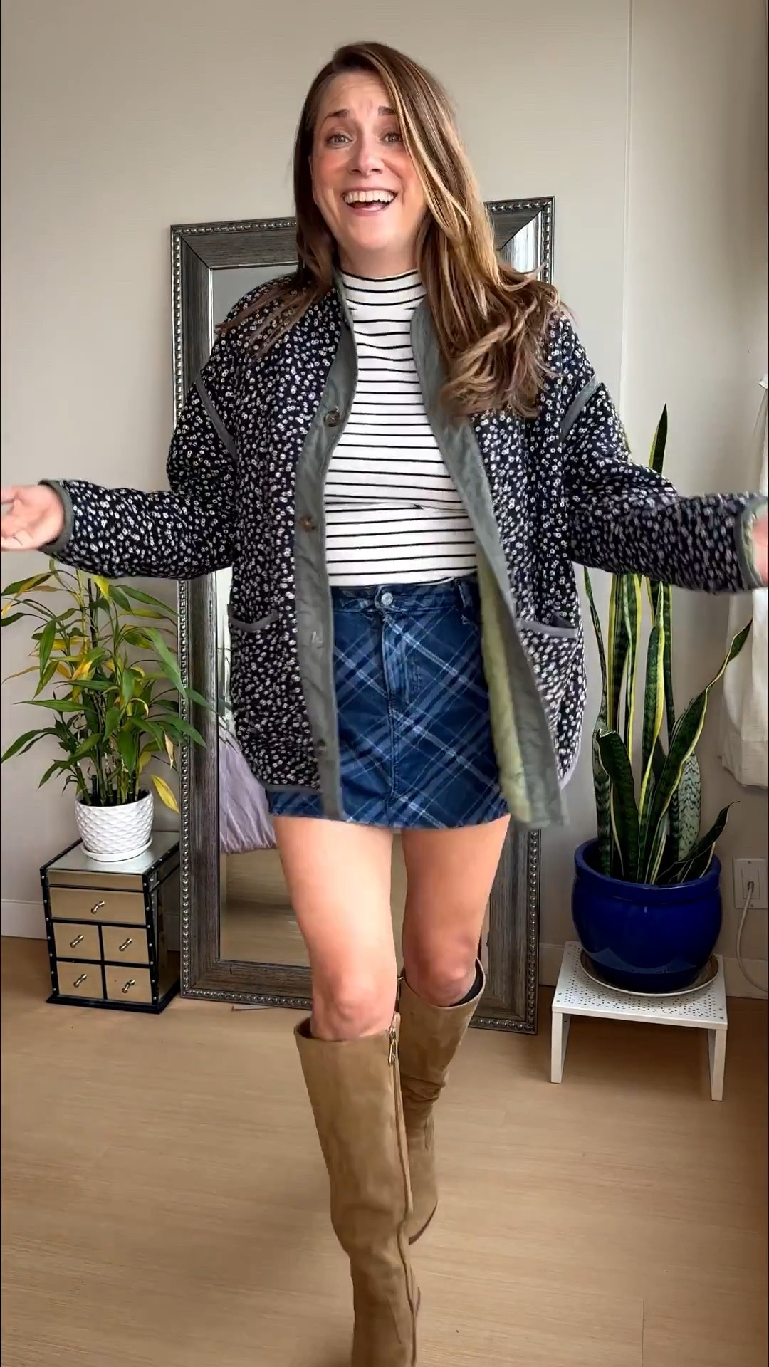 Mini skirts for fall yes please! I’m in a large in the Jean skirt. My boots are from Aldo I’ve linked similar  

#LTKdatenight #LTKfall #LTKmidsize