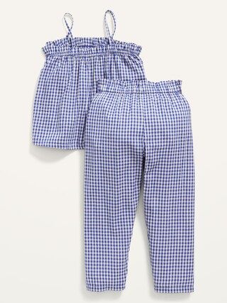 2-Piece Sleeveless Gingham Top and Pants Set for Toddler Girls | Old Navy (US)