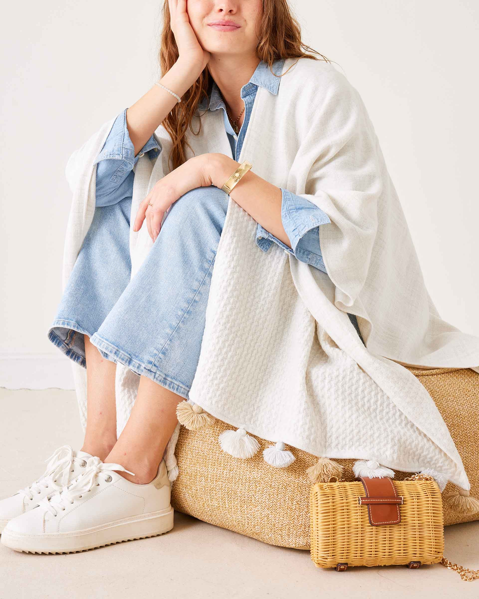 Classic Tassel Travel Wrap by Mersea | Travel Wrap | Mersea (US)