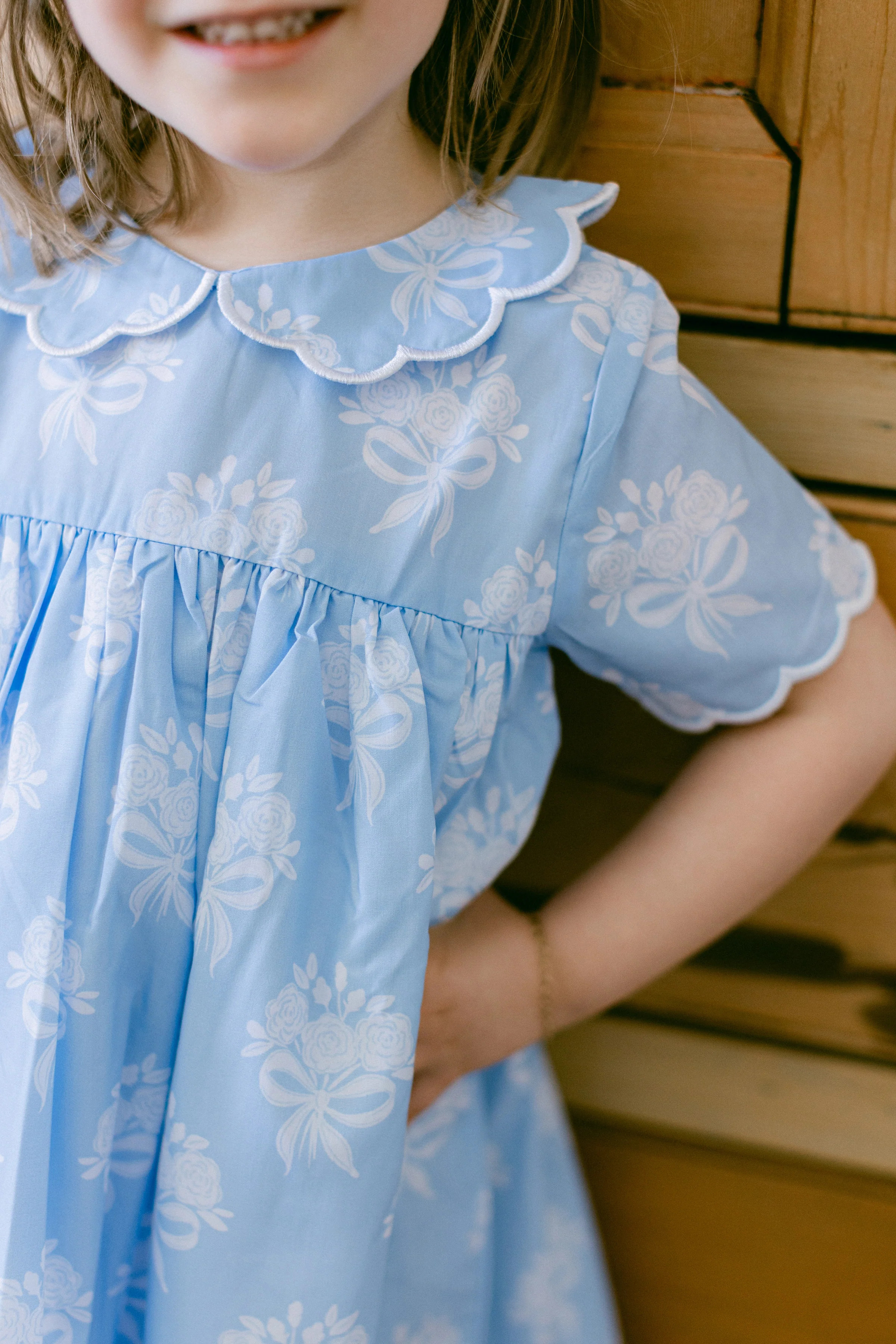 Blue Bouquet Dress | Poppy Kids Co