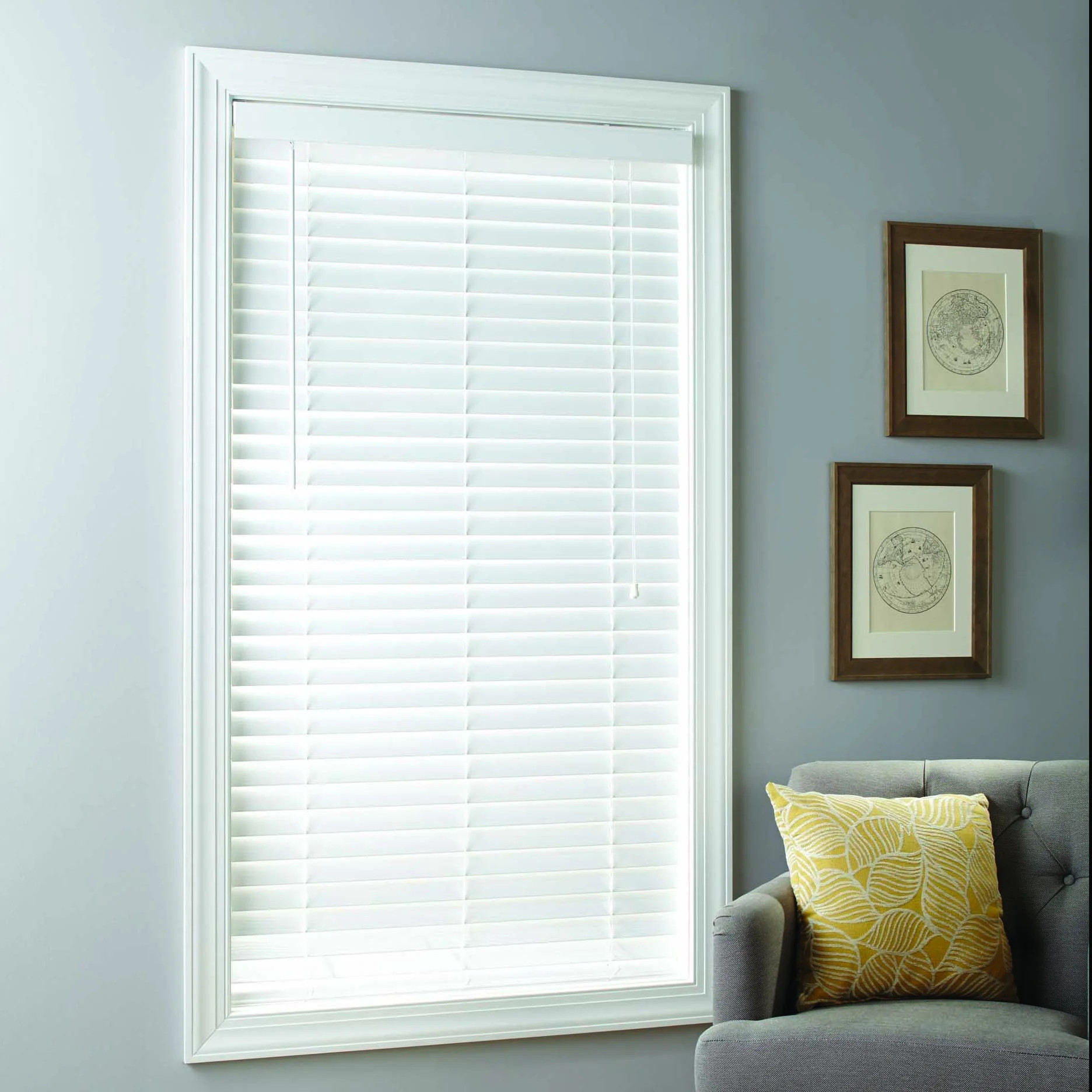 Better Homes & Gardens 2-inch Cordless Faux Wood Blinds, White, Multiple Sizes - Walmart.com | Walmart (US)