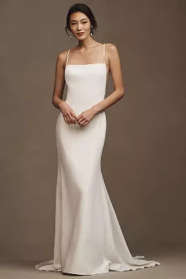 Watters Bonnie Fit & Flare Crepe Wedding Gown | Anthropologie (US)