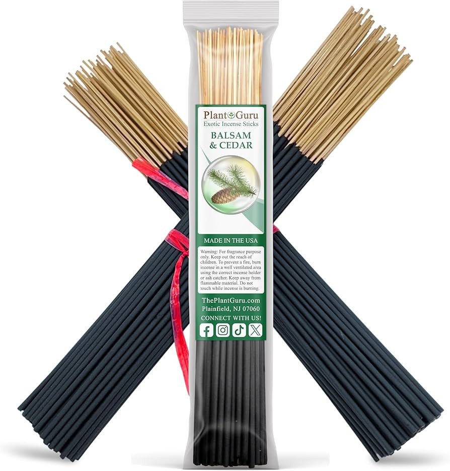 Balsam and Cedar Incense Sticks 11" - 1 Bundle 85 to 100 Sticks - Smooth and Clean Long Burn Time... | Amazon (US)