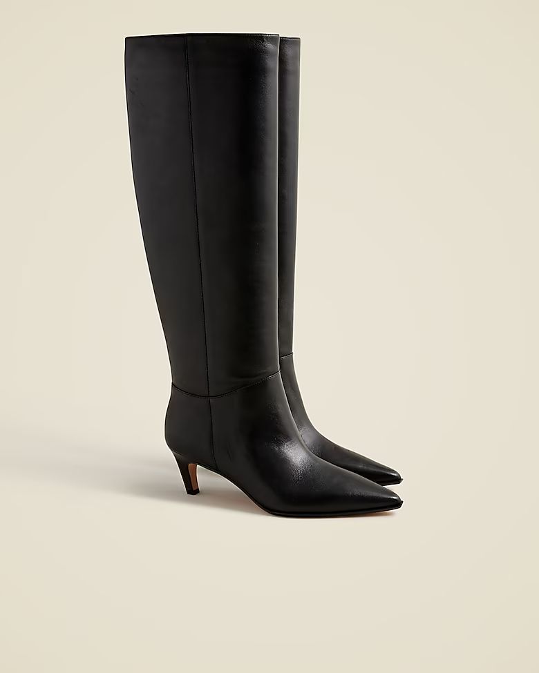 New Stevie knee-high pull-on boots in leather | J. Crew US