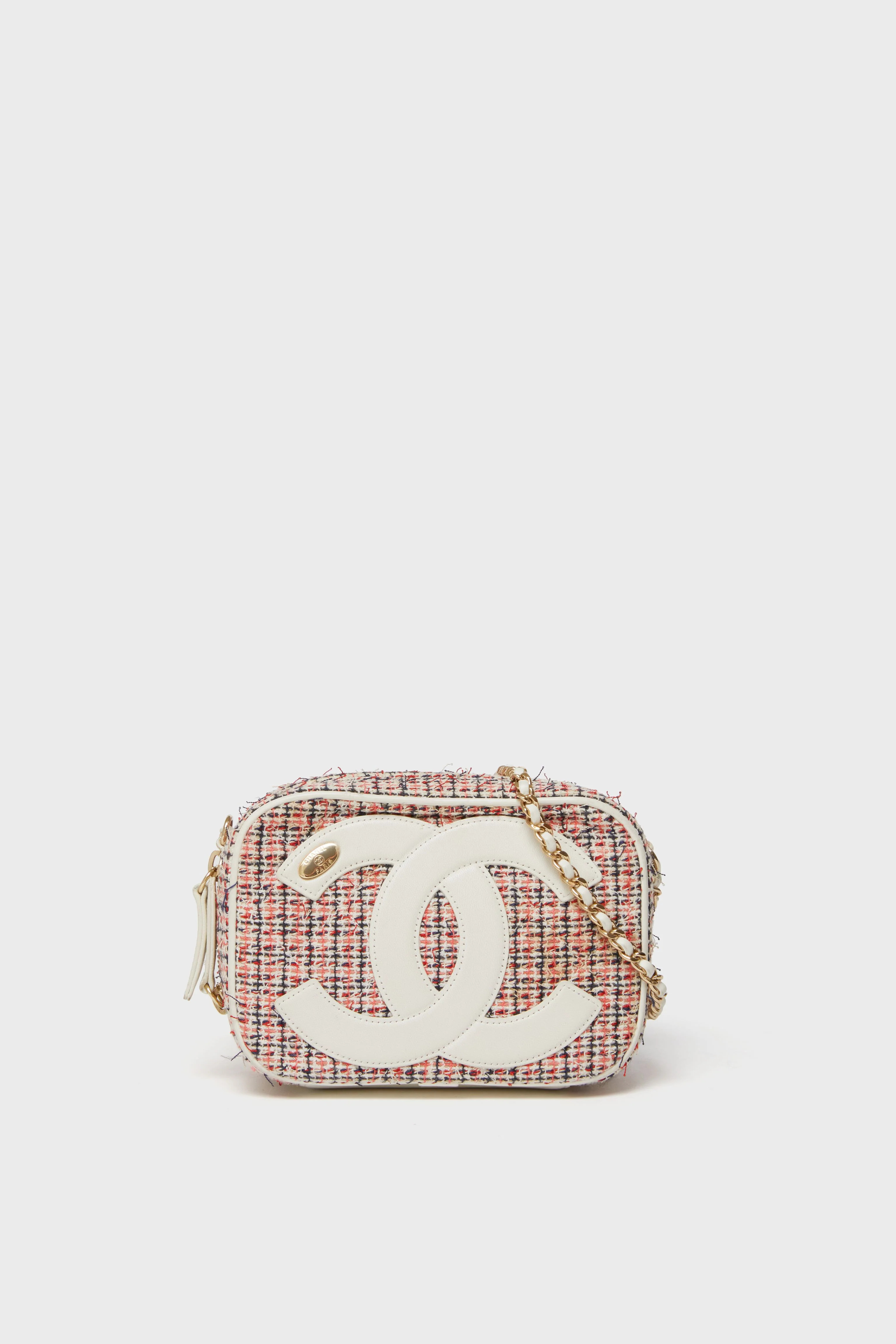 CHANEL Tweed Logo Mania Camera Bag | Tuckernuck (US)