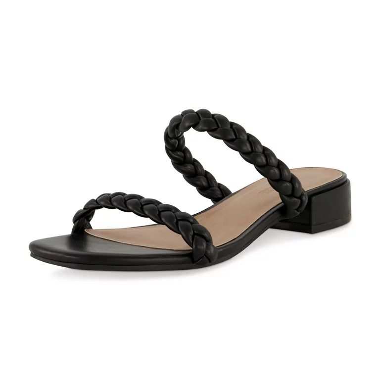 CUSHIONAIRE Women's Neptune Braided Low Block Heel Sandal +Memory Foam | Walmart (US)