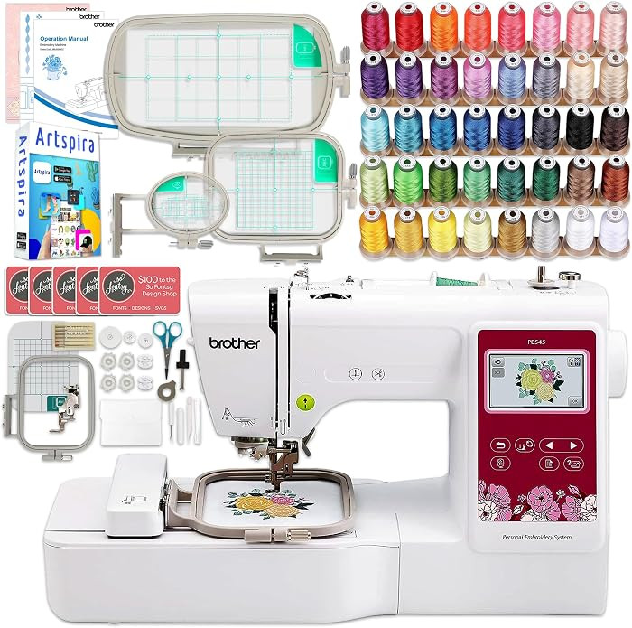 Brother PE545 Embroidery Machine with with 4 Embroidery Hoops, Accessories & 40 Spools of Polyest... | Amazon (US)