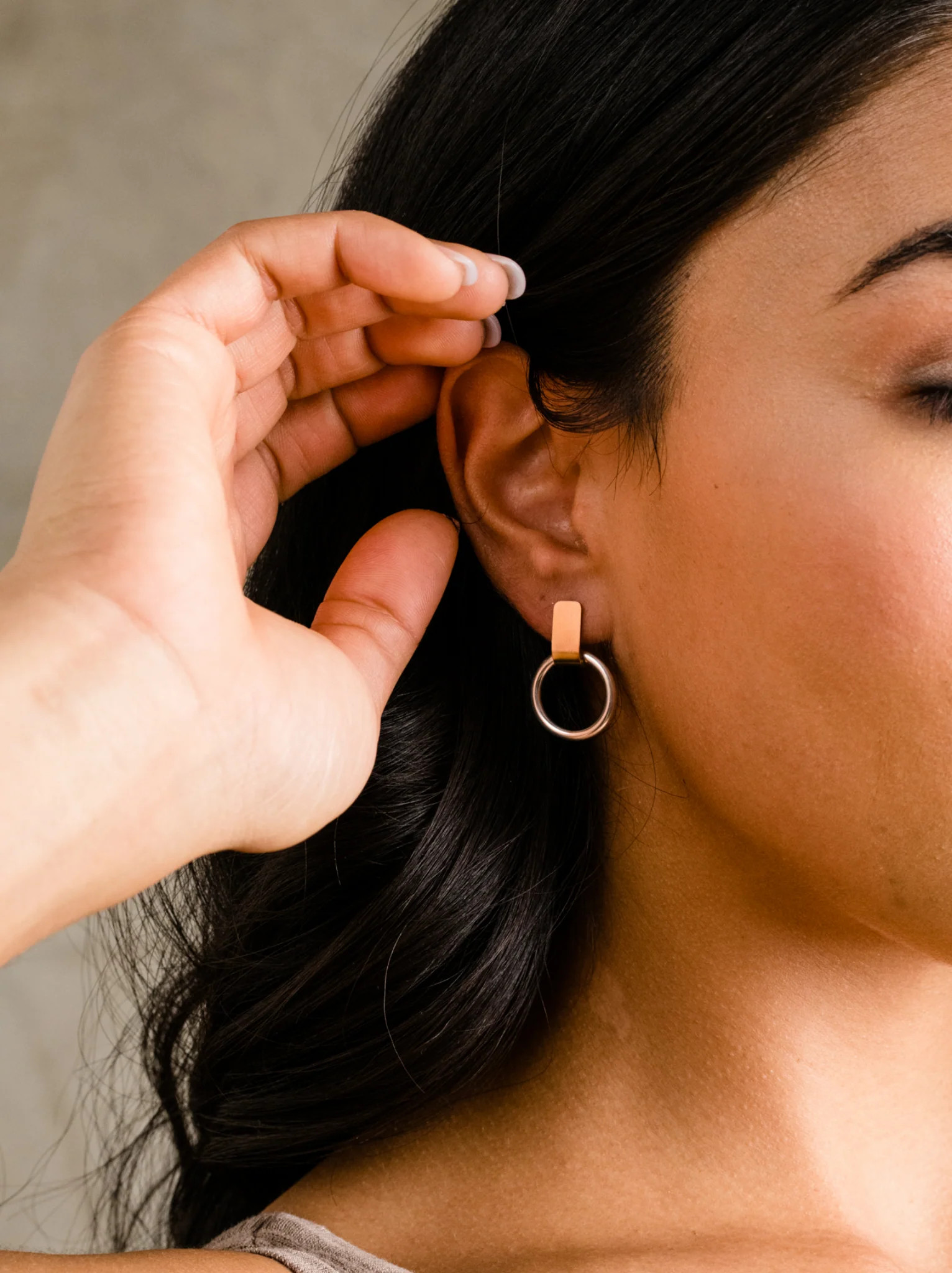 Fonda Two-Tone Drop Earrings | ABLE Clothing