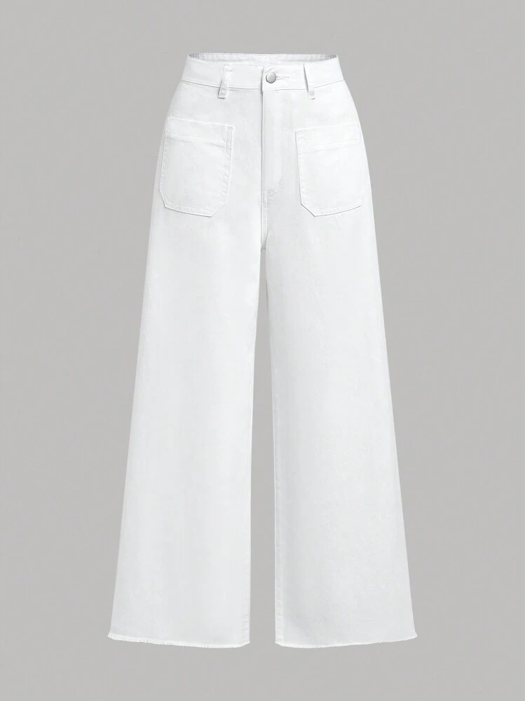 SHEIN MOD Women's Loose Wide Leg Casual Jeans With Double Pockets | SHEIN