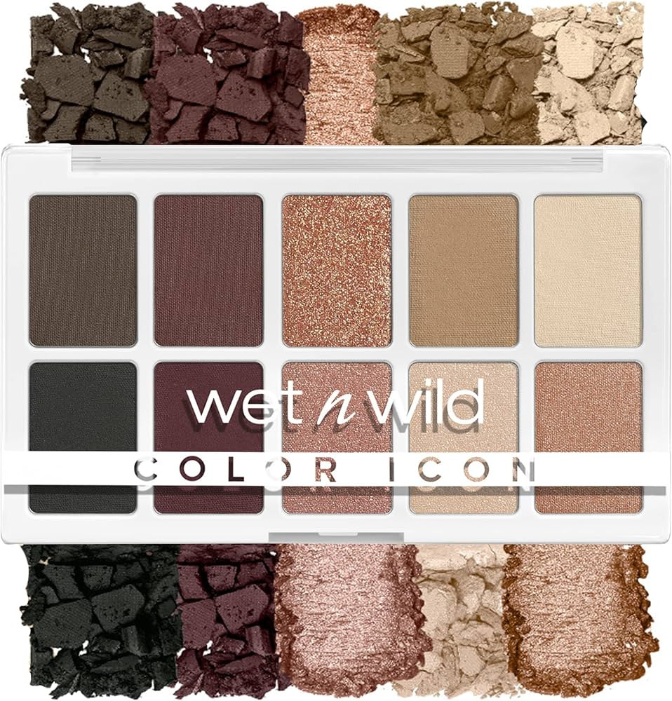 wet n wild Color Icon 10-Pan Eyeshadow Makeup Palette, Brown Nude Awakening, Long Lasting, Shimme... | Amazon (US)