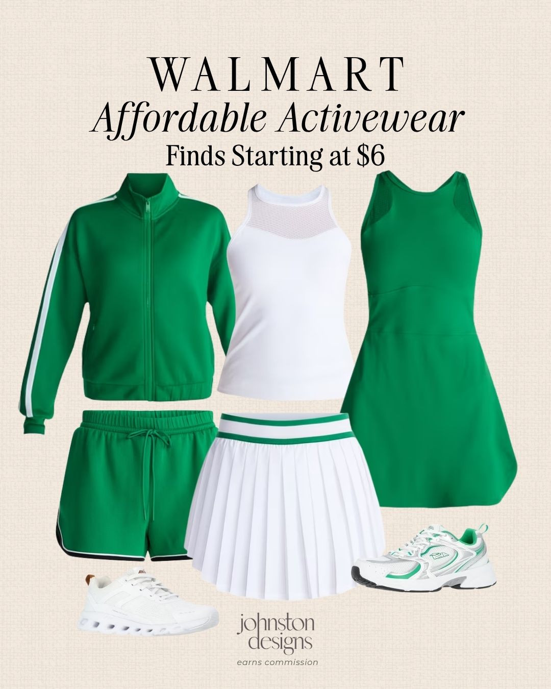 Cute sporty finds in the best green and white combo 💚 Perfect for walks, errands, pickleball, tennis days, or casual activewear looks without spending a ton.

Walmart activewear, affordable activewear, green outfit, tennis skirt, workout dress, track jacket, athletic shorts, white sneakers, sporty style, athleisure outfit, pickleball outfit, tennis outfit, summer fashion, active dress, gym outfit, casual outfit, budget finds, walmart fashion, women’s activewear, everyday style, cute workout clothes, green sneakers, fitness finds, athleisure style 

 #LTKootd #LTKfitnessgoals #LTKActive