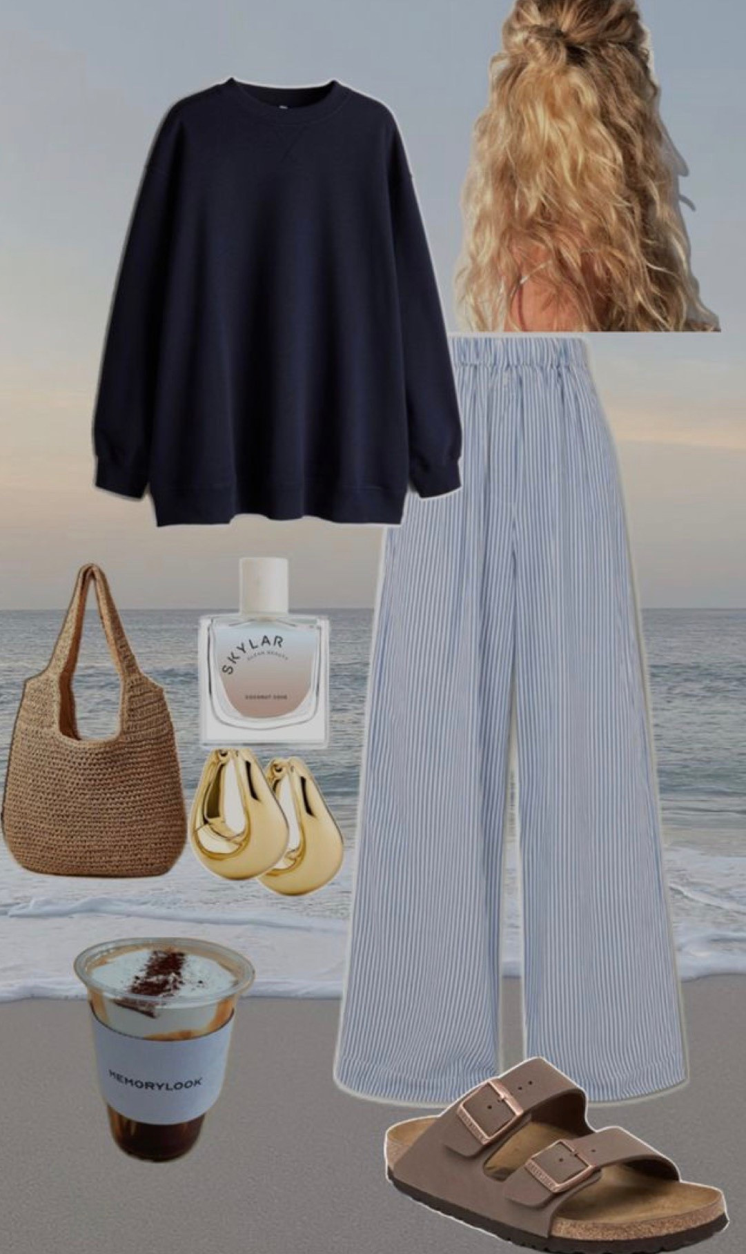 Flowy striped pants and a blue sweater paired perfectly with a woven tote! This blue dream is ideal for those chilly spring and summer nights! 💙🩵

#LTKSpringSale #LTKSeasonal #LTKootd