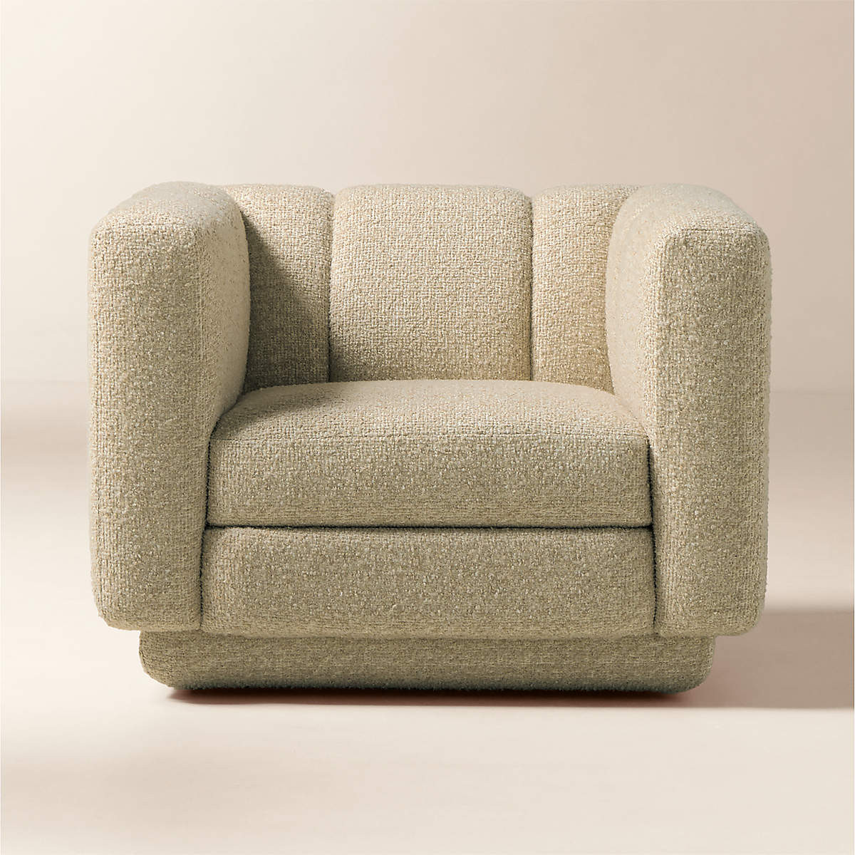 Yarrow Camel Woven Fabric Swivel Chair | CB2 | CB2