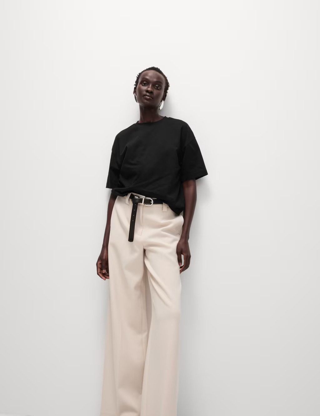 Pure Cotton Crew Neck Boxy T-Shirt | Marks & Spencer (UK)