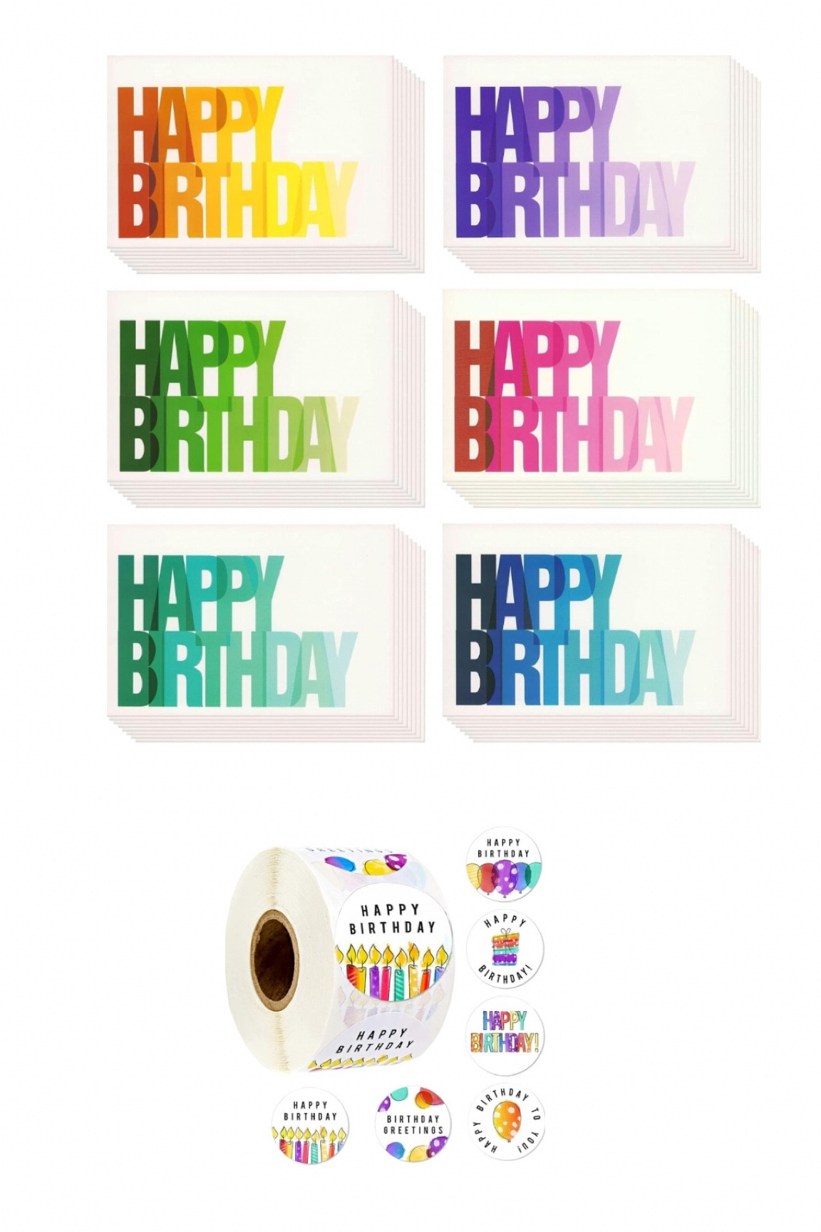 Birthday cards & Stickers (48 cards for under $14!)