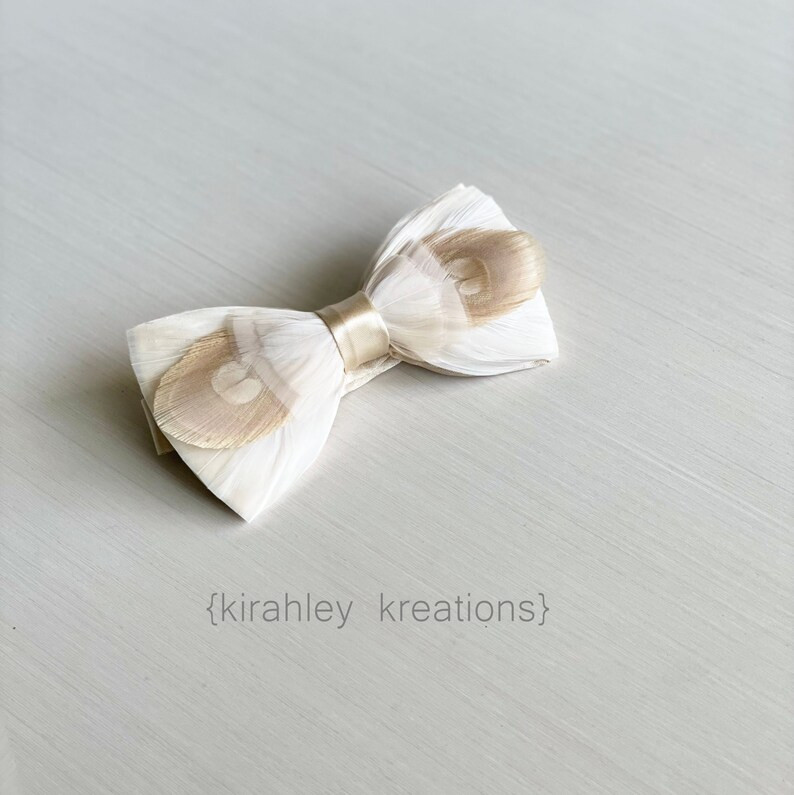 Peacock Feather Bow Tie | Grooms Groomsmen Wedding Bowtie | Champagne and Ivory Tie | Prom Neck T... | Etsy (US)